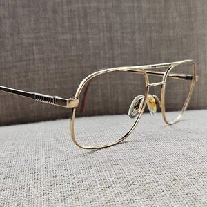 Luxottica Klixx Men Eyeglasses Frame Gold Tone Vintage Glasses Made in Italy